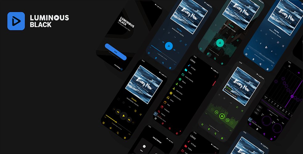 Luminous Black - Poweramp Skin - PAID/Patched
