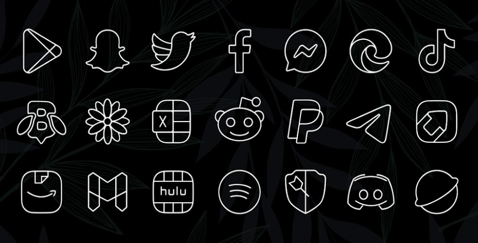 Vera Outline White Icon Pack - PAID/Patched