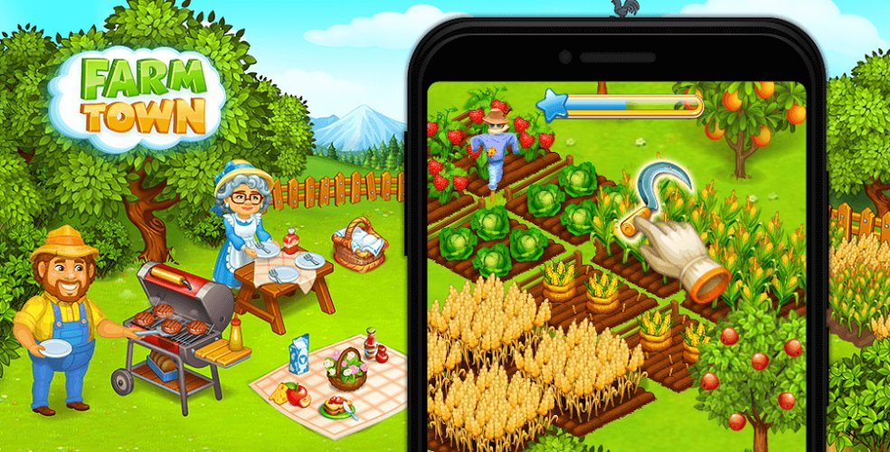 Farm Town Village Build Story - Unlimited Gems, Money